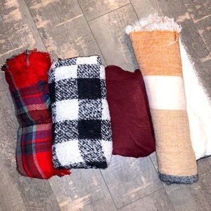 Three blanket scarves